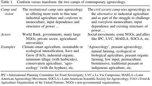 Agroecology as a Territory in Dispute: Between  Institutionality and Social Movements